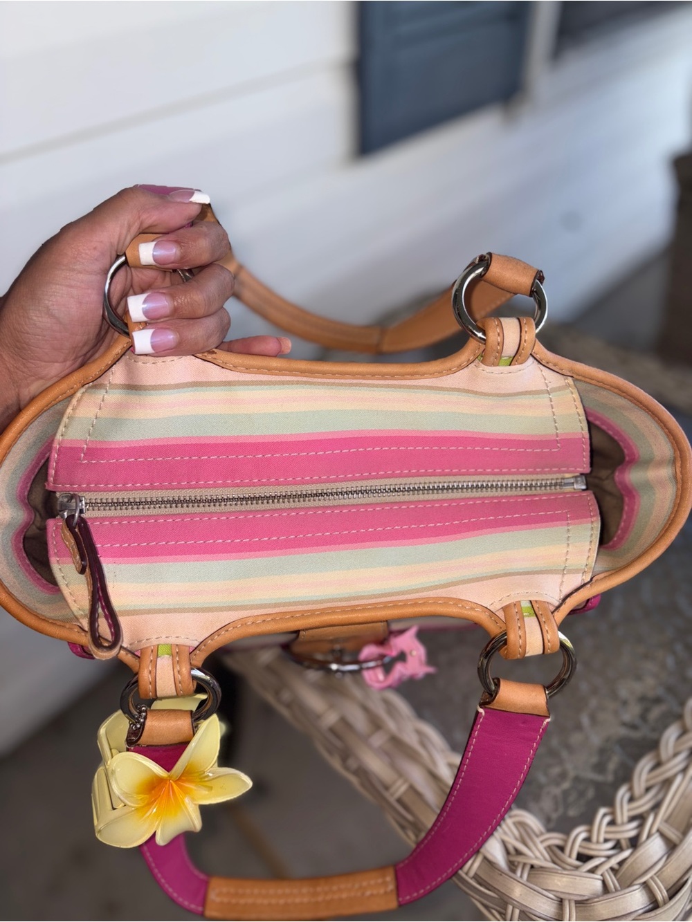 Y2K Coach Hampton SoHo Striped Pink Canvas Tote🩷 - Gem
